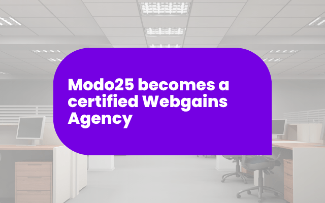 Modo25 becomes a certified Webgains Agency