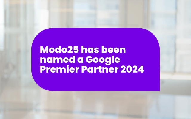 Modo25 has been named a Google Premier Partner 2024
