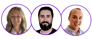 Three friendly team members available when you book a call with our company