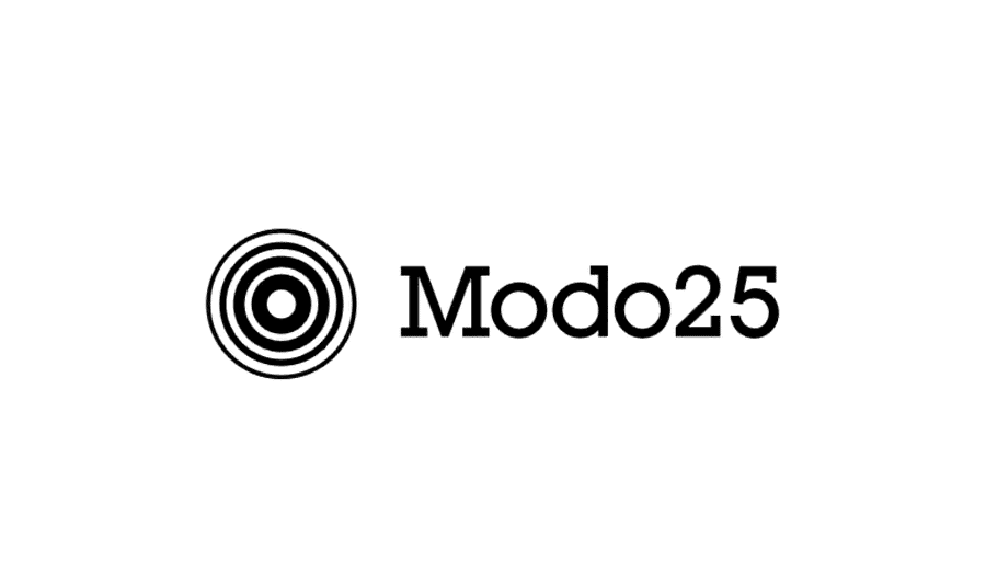 Modo25 logo featuring concentric circles beside the company name in black text on a white background.