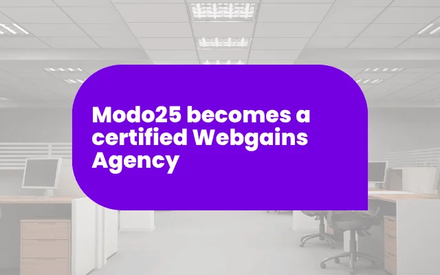 Modo25 becomes a certified Webgains Agency