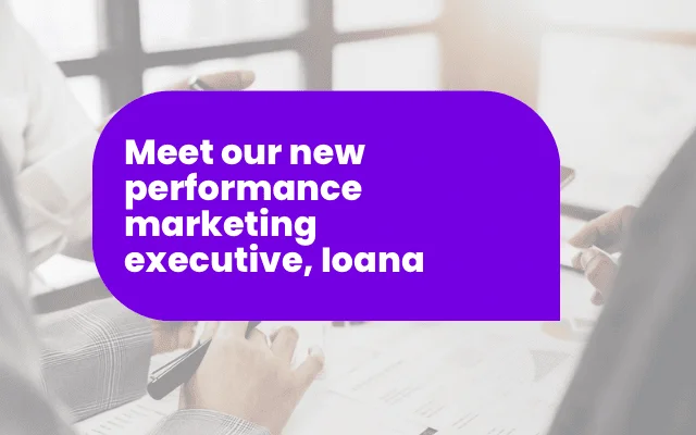 Announcement introducing Ioana, the new performance marketing executive, alongside LinkedIn launches sponsored articles news.