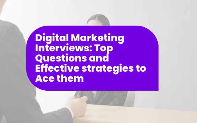 Job interview setting with text on digital marketing interview questions, unrelated to E-A-T content.