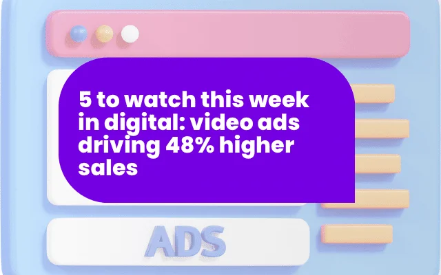 Article banner highlighting international digital marketing trends: video ads driving 48% higher sales.
