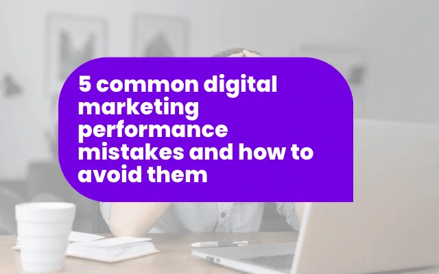 Frustrated marketer at a desk, highlighting a guide to common digital marketing mistakes relevant to International programmes.
