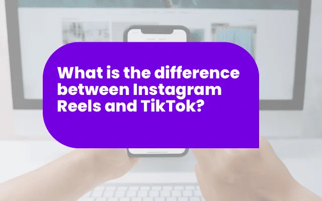 Hands holding a phone with text asking about Instagram Reels vs TikTok performance differences.