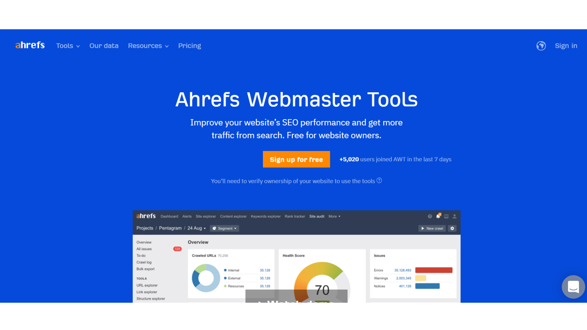 Screenshot of Ahrefs